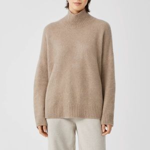 Eileen Fisher Cashmere Silk Bliss Turtleneck Sweater - Barley Size XS